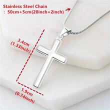 Exquisite Stainless Steel Cross Pendant Necklace Gift Set-Chain, Box & Card, For Boyfriend, Birthday, Valentine's Day, Party, Christmas Christmas Gift,Mom,Mother,Mother's Day,Gift
