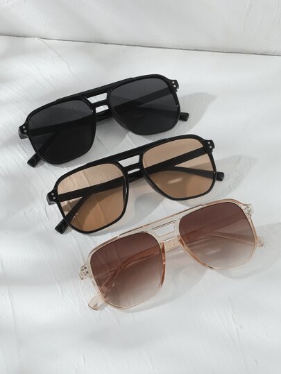 Set de 3 gafas de sol de colores clásicas y vintage de verano para hombre, accesorios de moda casual para vacaciones, playa, exterior y viajes