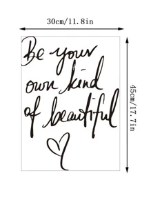 1pc English Lettering 'beautiful' Wall Sticker For Bedroom, Studio Or Dormitory Background Wall Decoration, Stickers, Wall Decal, Vinyl Decal For Home Decorations, Spring Decoration Items Refresh Your Home, Rama Decoration Stickers Gifts Birthday Graduation