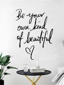 1pc English Lettering 'beautiful' Wall Sticker For Bedroom, Studio Or Dormitory Background Wall Decoration, Stickers, Wall Decal, Vinyl Decal For Home Decorations, Spring Decoration Items Refresh Your Home, Rama Decoration Stickers Gifts Birthday Graduation