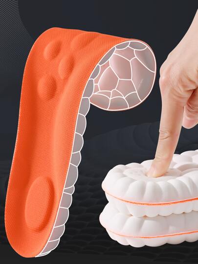 Palmilhas de látex de alta elasticidade, com absorção de choque e amortecimento, palmilhas esportivas com suporte de arco, respiráveis, calçados femininos, tênis masculinos, calçados de inverno