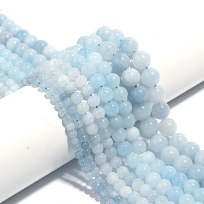 1 String Of Natural Aquamarine Beads, Suitable For DIY Bracelets, Necklaces, Earrings, Jewelry, And Healing Crystal Accessories