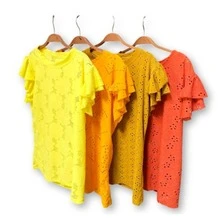 Women Blouses - 青檸色 - 查看 4