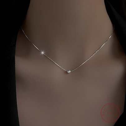 ELSEDES 1 Miếng Sành điệu & Quyến rũ S925 Màu bạc Đơn giản Kết cườm Vòng cổ choker Đối với Của phụ nữ Hằng ngày , Buổi tiệc Mặc