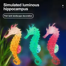 1 Pièce Décoration D'aquarium Artificiel Par Lumière Fluo Poisson Hippocampe Flottant Simulé En Silicone Décor Sous-marin Pour Réservoir De Poissons Cheval De Mer Artificiel Pour Aménager Le Paysage Sous-marin