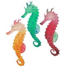 1 Pièce Décoration D'aquarium Artificiel Par Lumière Fluo Poisson Hippocampe Flottant Simulé En Silicone Décor Sous-marin Pour Réservoir De Poissons Cheval De Mer Artificiel Pour Aménager Le Paysage Sous-marin