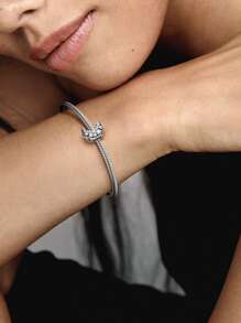 Bijou 100% Argent 925 Croisé Européen Et Américain Mode Nouveau Brillant Lune Complet Perles DIY Adapté Pour Festival Cadeaux