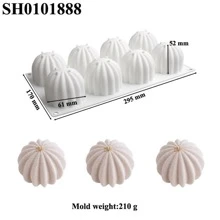 8入組條紋球體慕斯模具 - 白色 - 查看 8