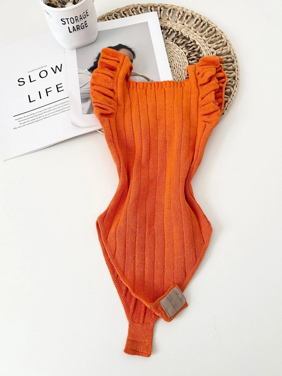 Women Sweater Co-ords - 橘色 - 查看 1