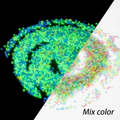 5000颗夜光沙砾石，适用于家居花园户外小径、草坪、鱼缸、水族箱等，混合颜色装饰配件，夜光石，景观装饰，3-5毫米
