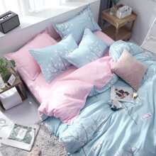 1pc Single Bedding Cover In Aesthetic Style With Aloe Material, Chinese Style - Multicolor - View 5