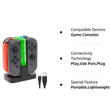 1pc Abs Material Charging Dock With Illuminated Column, Compatible With Switch Joy-con Controller