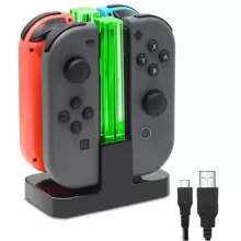 1pc Abs Material Charging Dock With Illuminated Column, Compatible With Switch Joy-con Controller