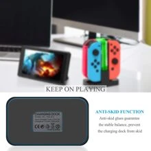 1pc Abs Material Charging Dock With Illuminated Column, Compatible With Switch Joy-con Controller