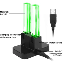 1pc Abs Material Charging Dock With Illuminated Column, Compatible With Switch Joy-con Controller