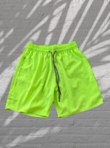 Men Shorts - Lime Green - View 3