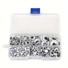 600入组眼睛-自黏式,,完美適用於兒童3+ - 黑與白 - 查看 1