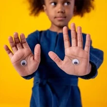 600入组眼睛-自黏式,,完美適用於兒童3+ - 黑與白 - 查看 5