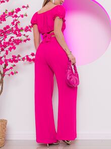 Women Two-piece Outfits - 玫紅色 - 查看 4