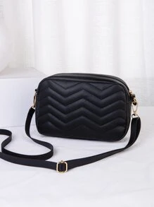 新款時尚女士小方包,單肩包,斜挎包,刺繡和壓花相機包,美妝包 - 黑色 - 查看 4