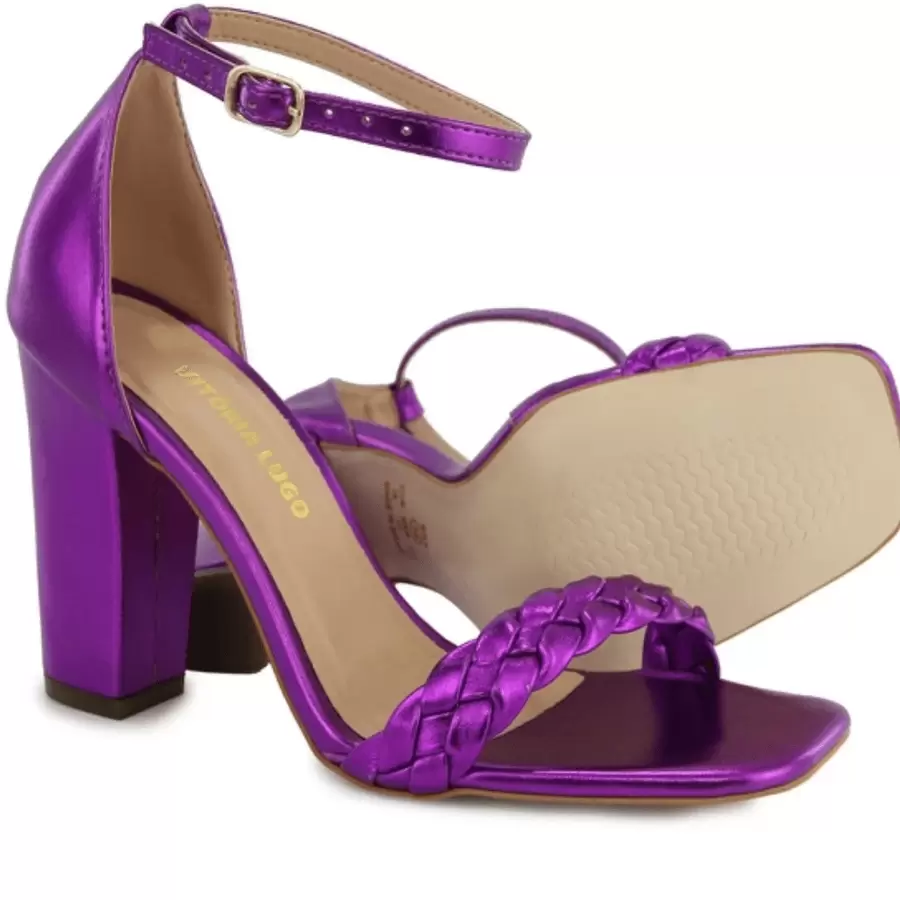 Women Heeled Sandals - Purple - View 1