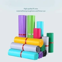 20pcs Logistics Handheld Portable Express Bags Thickened Waterproof Colored Courier Packaging Bags Gift Packaging Bags - White - View 2