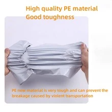 20pcs Logistics Handheld Portable Express Bags Thickened Waterproof Colored Courier Packaging Bags Gift Packaging Bags - White - View 3
