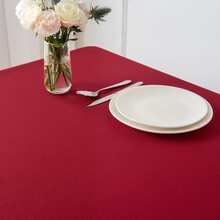 1 pieza con textura Mantel , & impermeable , adecuado para cocina & comedor mesa Decoración , interior & exterior de tela Mantel - Rojo - Ver 2