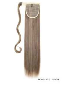 Clip in Ponytail Extension Wrap Around  Straight Ponytail Natural Soft Synthetic Hairpiece for Women - Multicolor - View 2