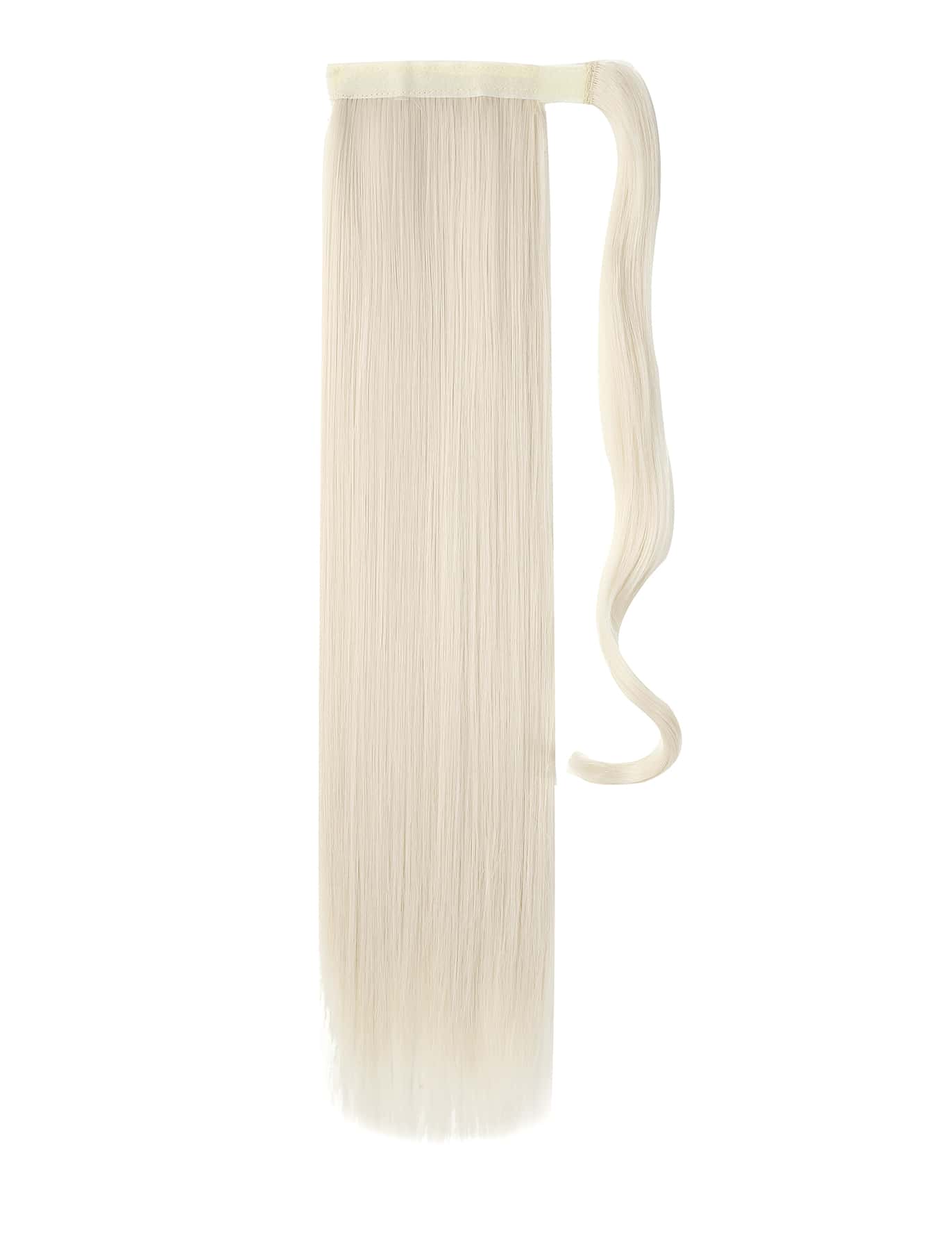 Clip in Ponytail Extension Wrap Around  Straight Ponytail Natural Soft Synthetic Hairpiece for Women - White - View 1