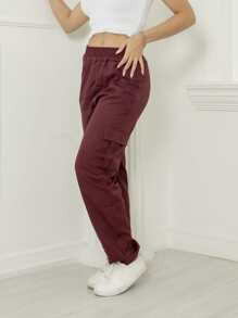 Women Pants - Màu Đỏ Sâu - Xem 2