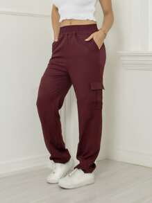 Women Pants - Màu Đỏ Sâu - Xem 1