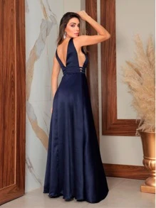 Grife Velasco Women Party Dresses - Màu xanh hải quân - Xem 3