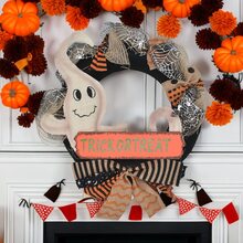 Set Of 1 Halloween Door Knockers Halloween Decoration Halloween Eve Decoration Ghost Face Black Cat Skull Elements Door Knockers Party, Home Decor Door Knockers - ghost - View 3