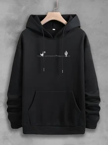 Men's Dinosaur Kangaroo Sweatshirt - màu đen - Xem 1