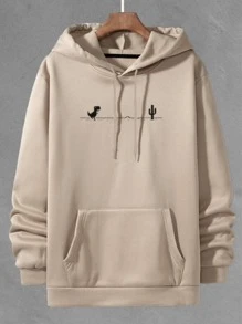 Men's Dinosaur Kangaroo Sweatshirt - 米色 - 查看 1