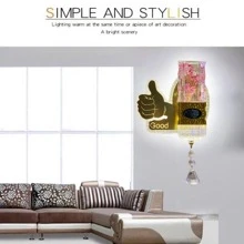 銅色雙頭臥室、客廳、電視背景牆燈,適用於酒店,別墅裝飾照明,具有3種顏色可變光效 - 金色 - 查看 9