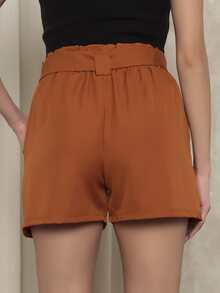 Women Shorts - 棕色 - 查看 2