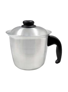 Fervedor Com Tampa  1 Litro - Leiteira - Prata - Visão 1