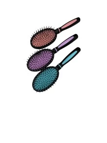 1 Piece Of Dark Hair Comb Anti Friz Resistant Simple Design - 黑色 - 查看 3