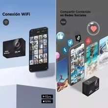 Cámara Deportiva 4k Wifi Con Pantalla Táctil Todo Directo - Negro - Ver 2