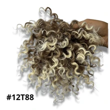 Aplique Coque Afro Puff Cacheado, Rabo de Cavalo Afro, Cacho Orgâ nico Natural 120g 30cm Várias Cores - Champanhe - Visão 2