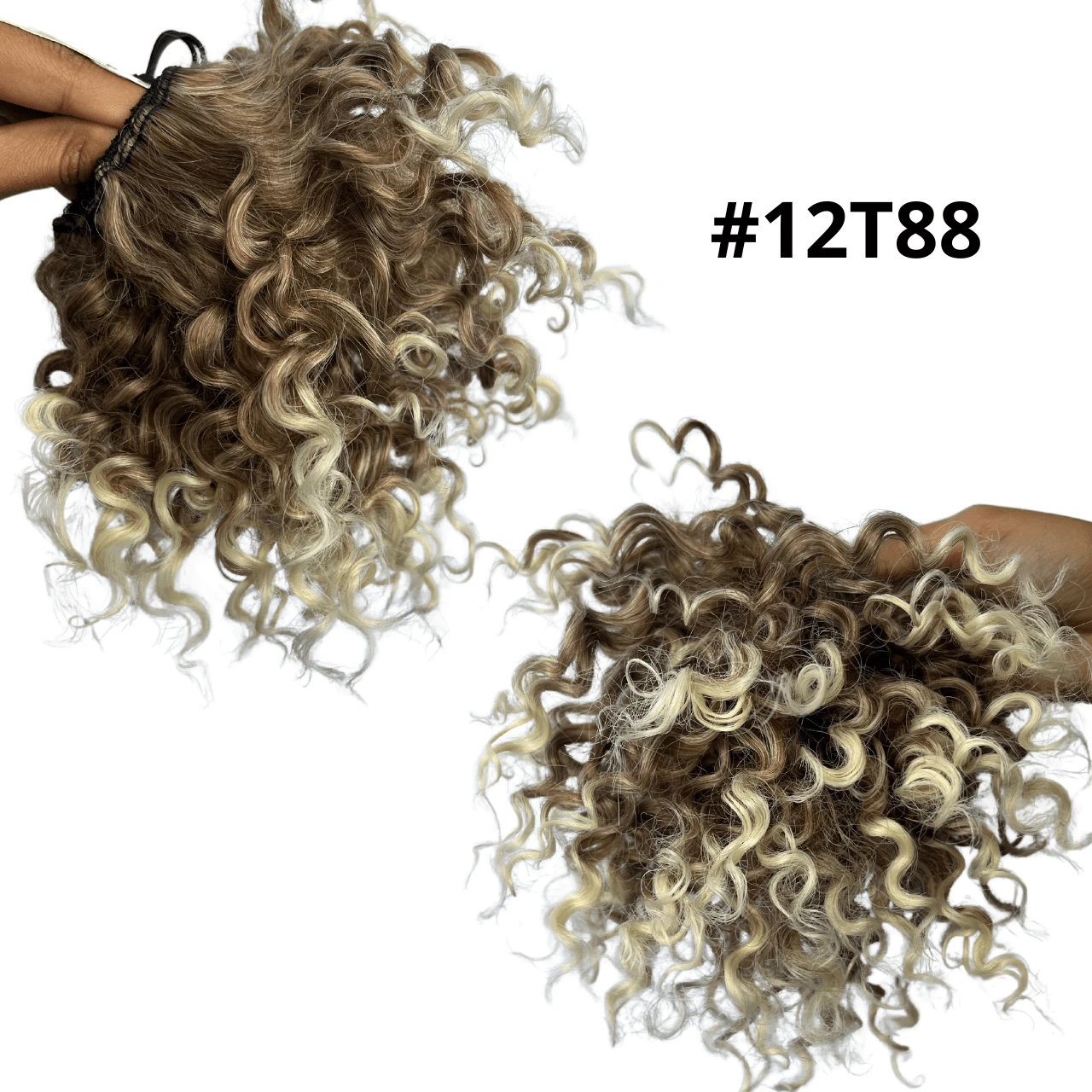 Aplique Coque Afro Puff Cacheado, Rabo de Cavalo Afro, Cacho Orgâ nico Natural 120g 30cm Várias Cores - Champanhe - Visão 1