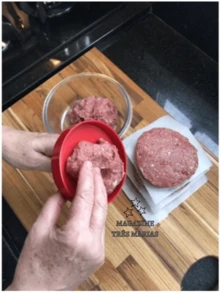 Hamburgueira Forma  Modelador Hamburguer até 170g - Vermelho e Branco - Visão 3