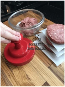 Hamburgueira Forma  Modelador Hamburguer até 170g - Vermelho e Branco - Visão 4