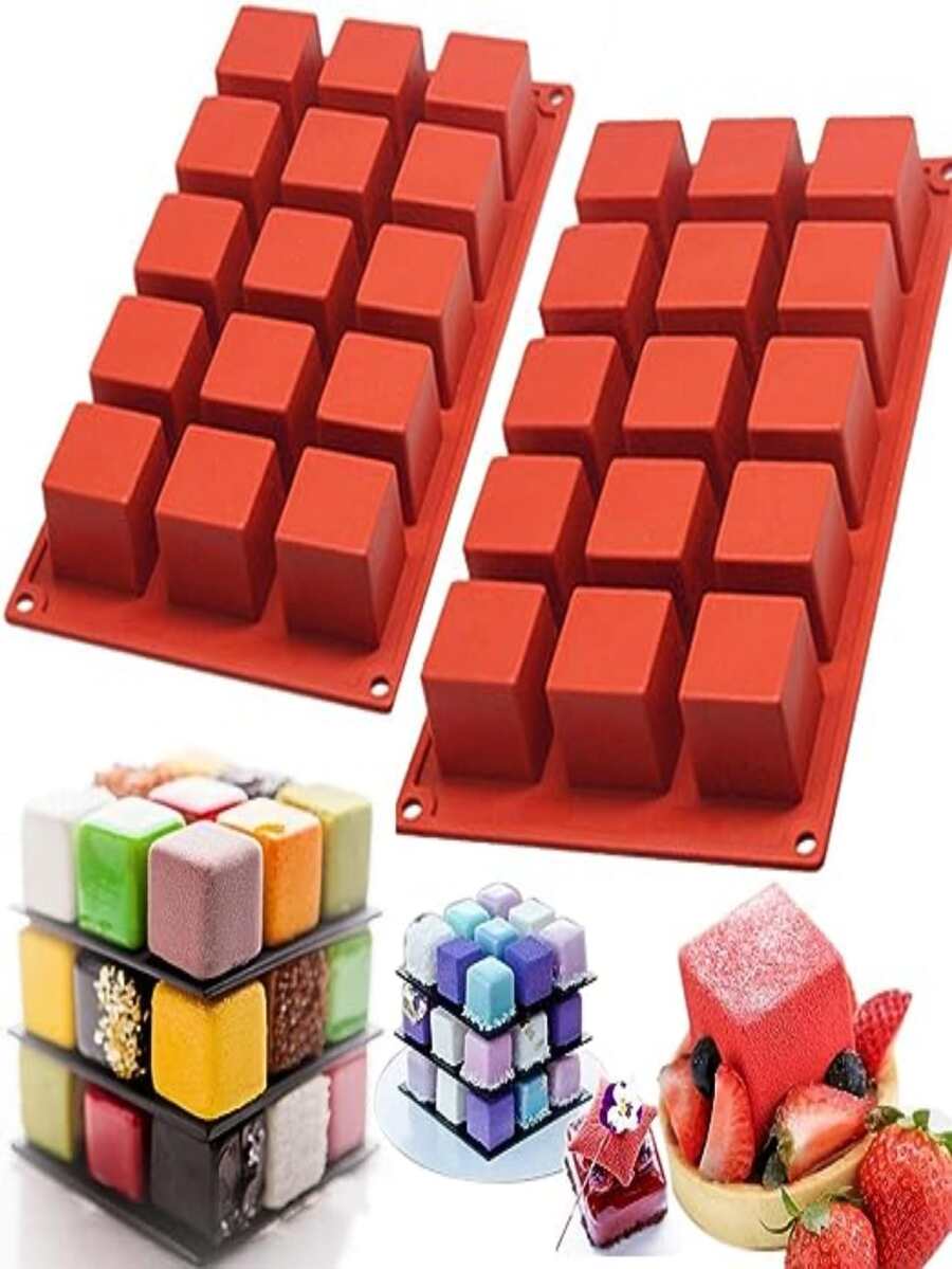 Molde de silicon para horno de cubos - Multicolor - Ver 1