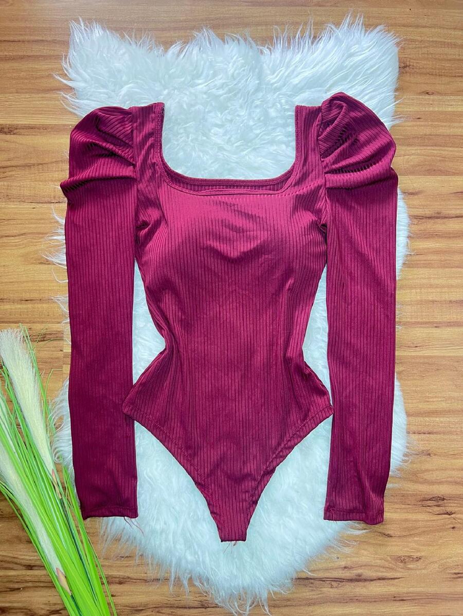 Women Bodysuits - Màu Đỏ Sâu - Xem 1