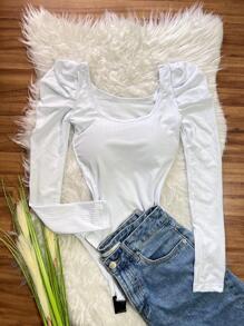 Women Bodysuits - 白色 - 查看 3