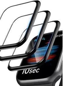 Nano 3D Black Side Silicone Thick Screen Protector Film Compatible Apple Watch IWO 38 40 41 42 44 45 Mm Seiro 2 3 4 5 6 7 SE - màu đen - Xem 1