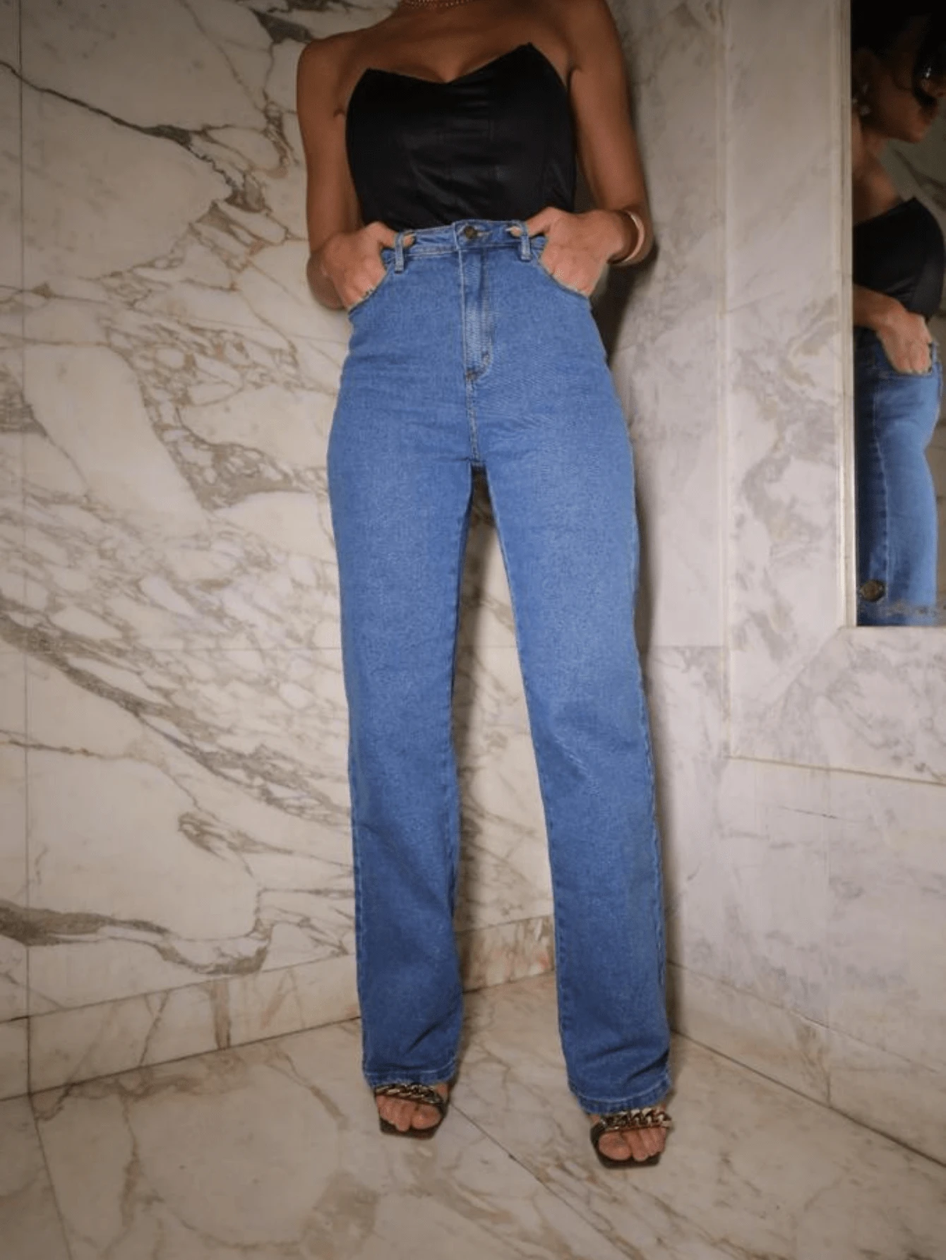 Women Jeans - Rửa trung bình - Xem 1